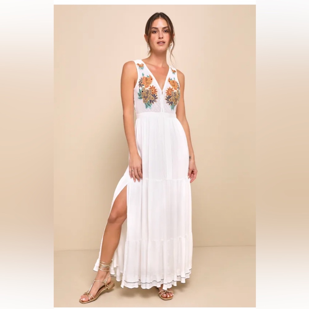Ticket to Paradise Embroidered Maxi Dress